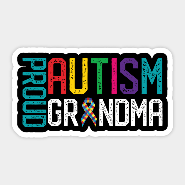 Proud Autism Grandma Autism Awareness Sticker by mrsmitful01